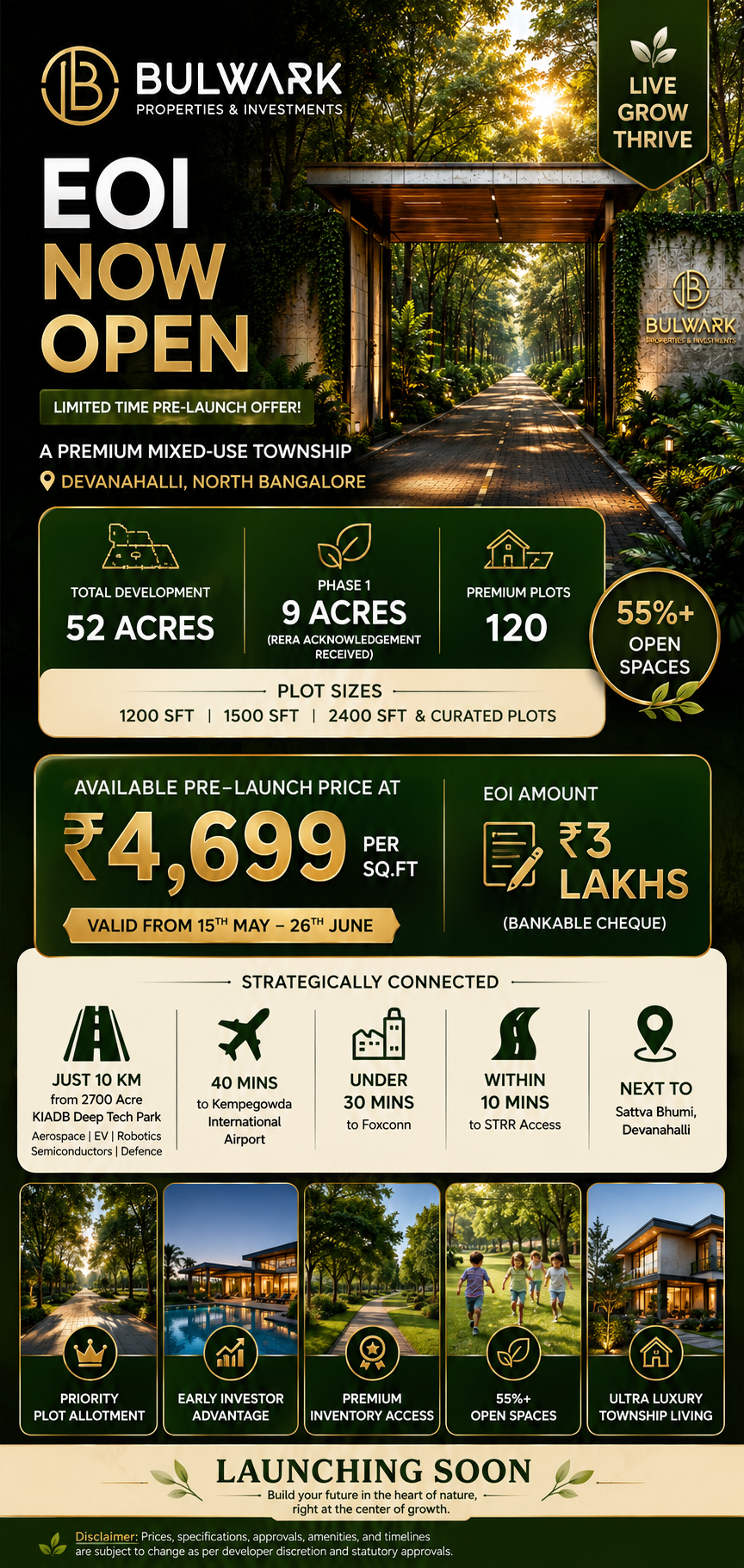 Bulwark The Woodland Forest 9 acre plotted development Devanahalli North Bangalore